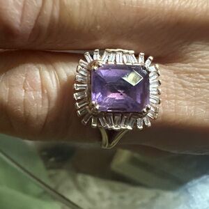 Le Vain Purple and 14k Gold Gemstone Ring